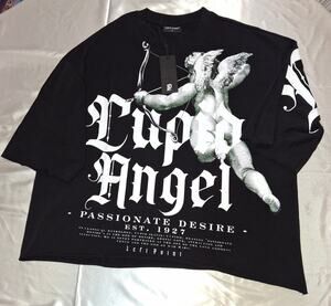 NWT Left Point Super Angel Oversized Graphic Tee Black Medium S25-1412